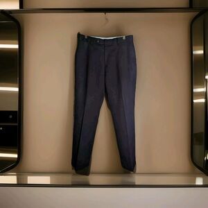 Vintage Tommy Hilfiger Worsted Wool Dress Pants Blue Flat Front Slacks 42x36